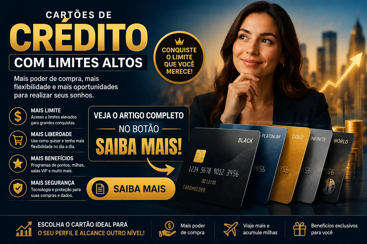 Cartões de Crédito com Limites Altos: Como Conquistar Teto Elevado e Destravar Crédito Premium em 2026